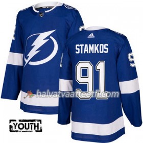 Lasten NHL Tampa Bay Lightning Pelipaita Steven Stamkos 91 Adidas 2017-2018 Sininen Authentic
